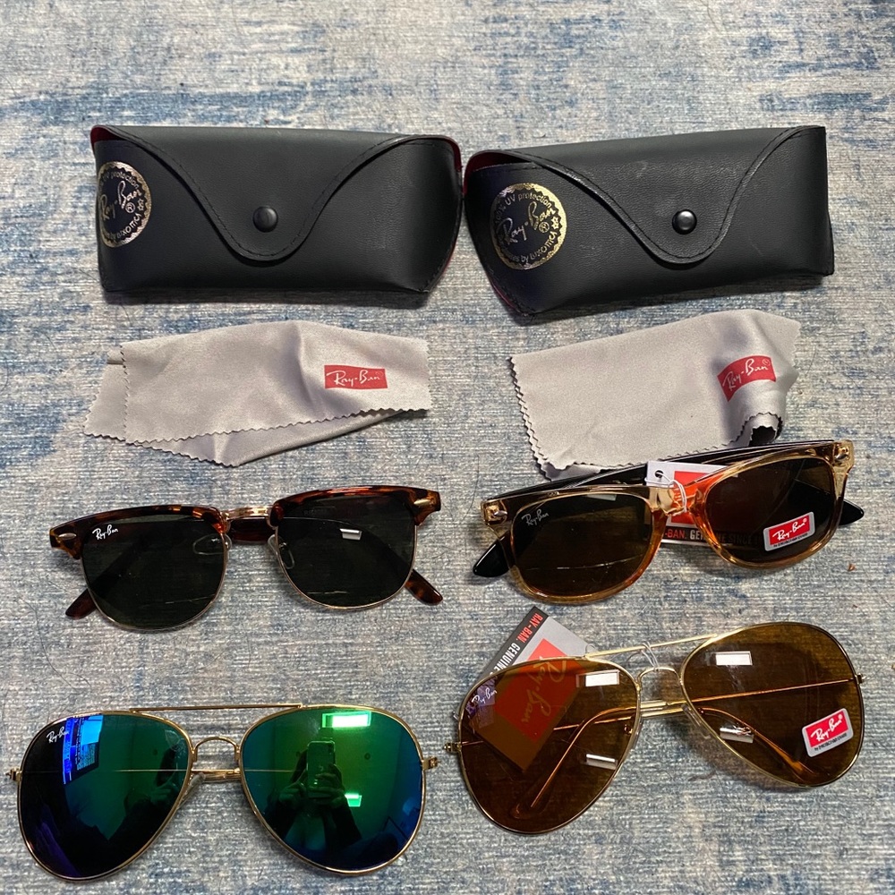 Lot of fake raybans - aviator and wayfarer style